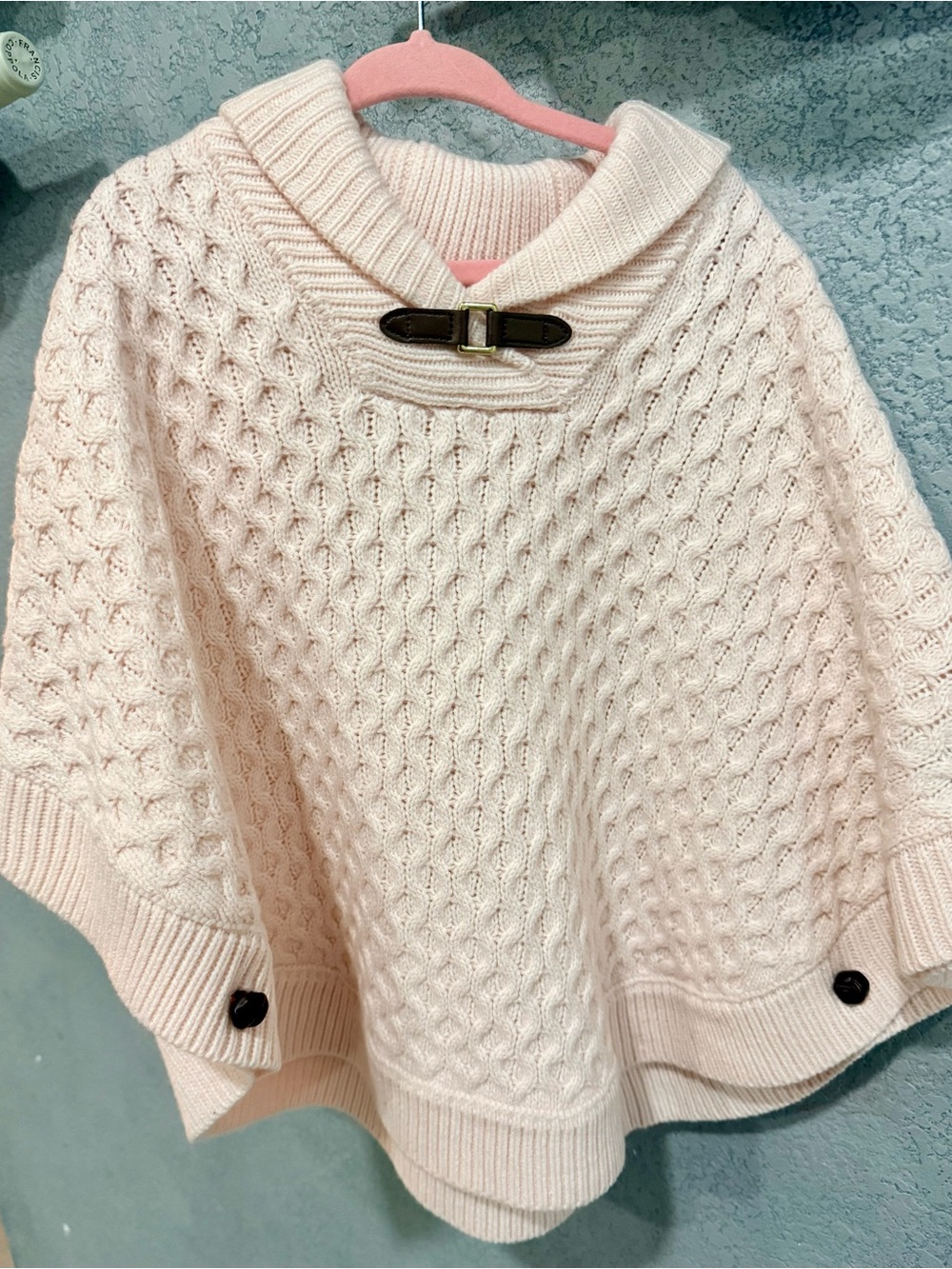 Janie and Jack Girls Light Pink Knit Cape Sweater Size 4 Cable